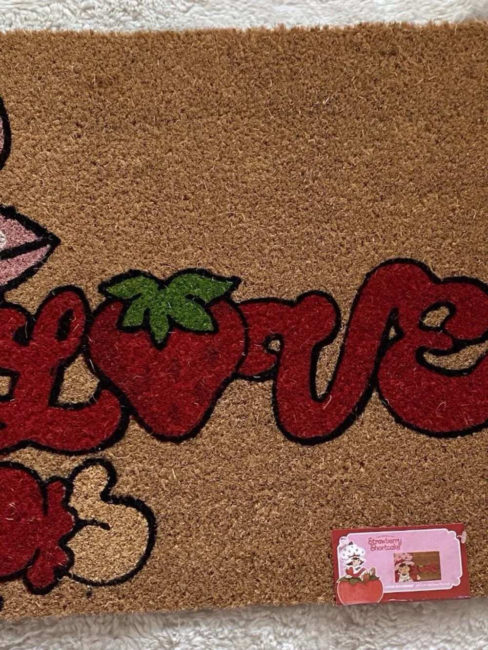 Strawberry Shortcake Valentines LOVE‎ Welcome Coir Doormat 18” X 30” NEW
